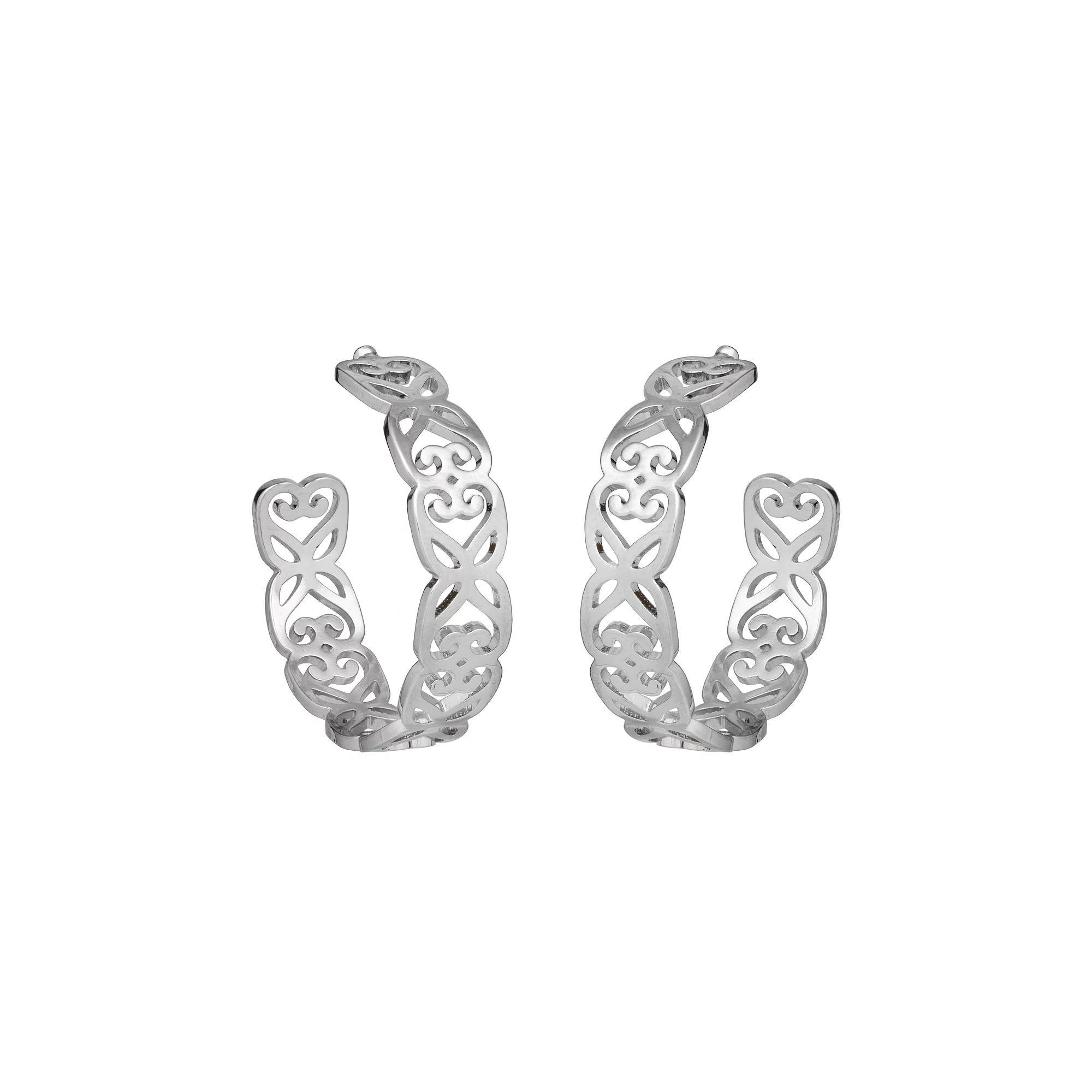 LC Lauren Conrad Silver Tone Filigree Hoop Earrings, Women's, None Product Image