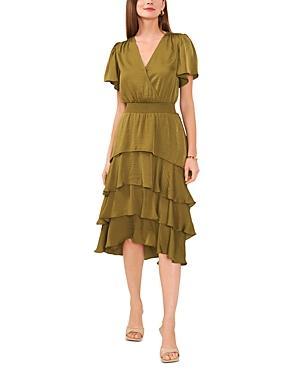 Vince Camuto Four Teir Layered Dress With V Neck (Hot ) Women's Dress Product Image