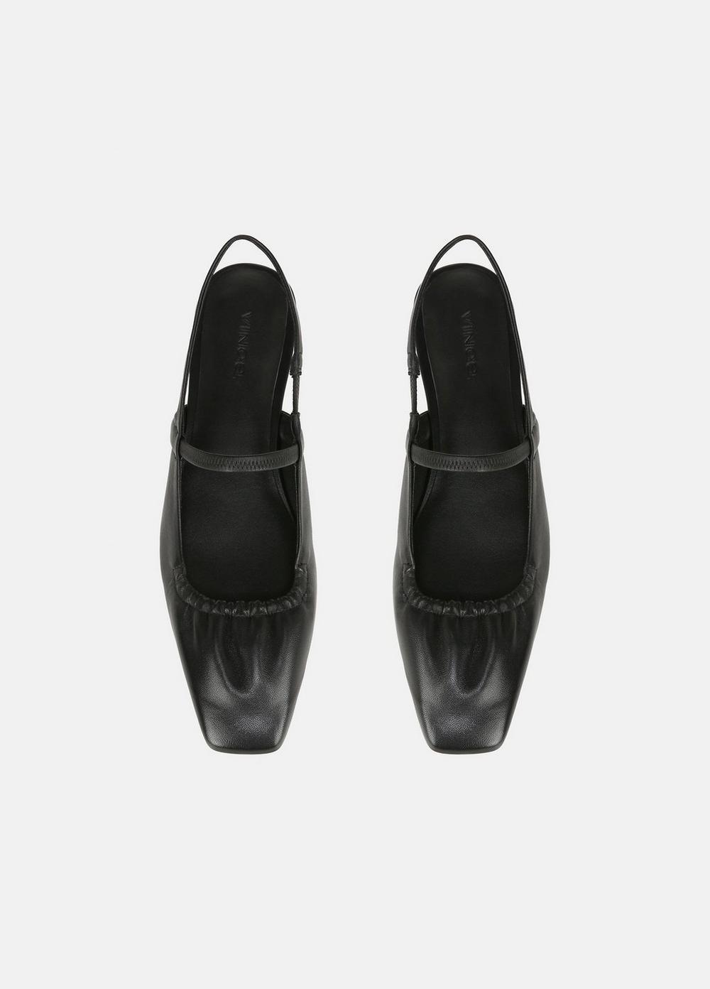 Womens Venice Leather Slingback Flat, Black, Size 5.5 Vince Product Image