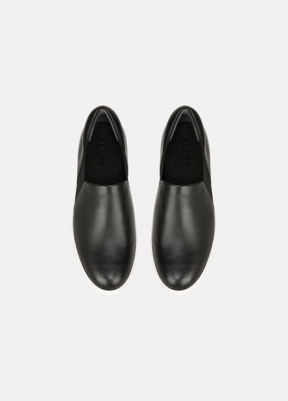 Womens Warren Leather Sneaker, Black, Size 6.5 Vince Product Image
