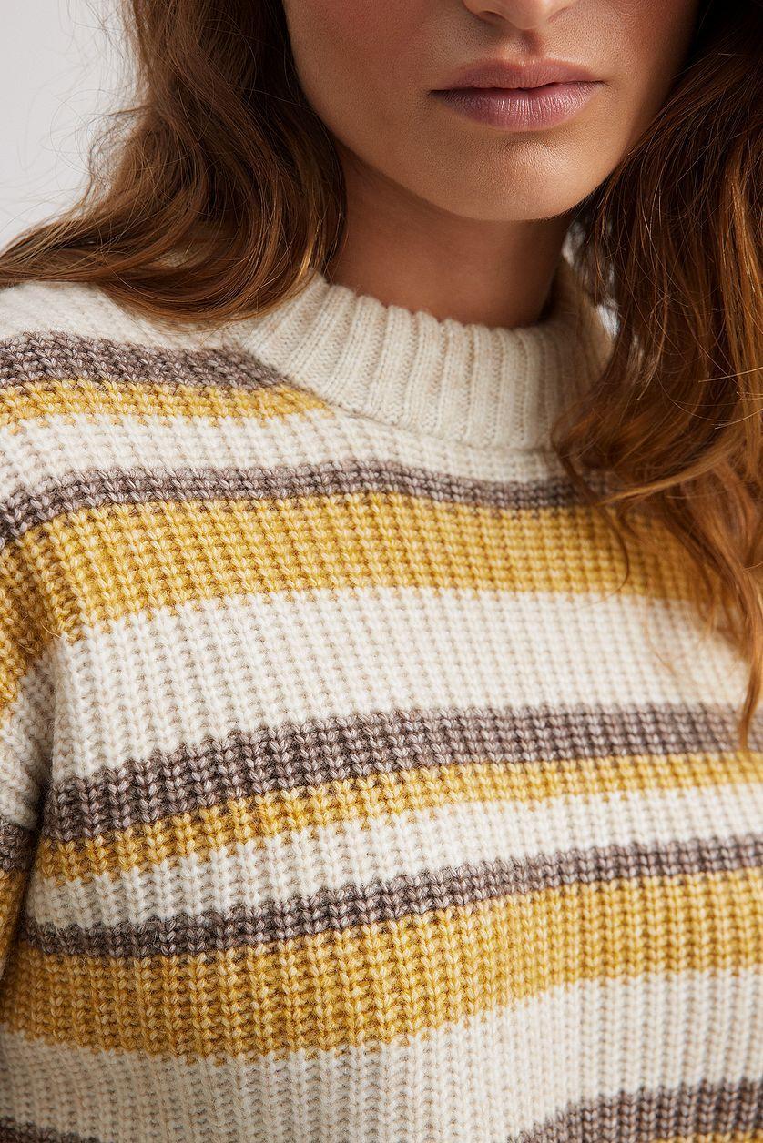 Oversized Knitted Striped Sweater Product Image