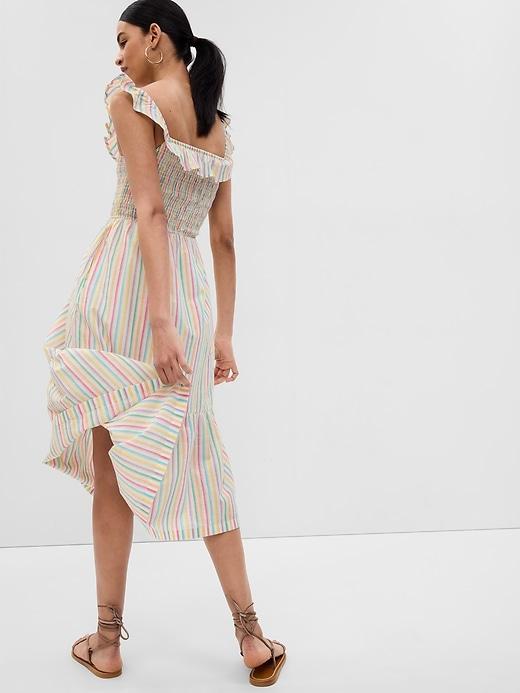 Ruffle Neck Midi Dress Product Image