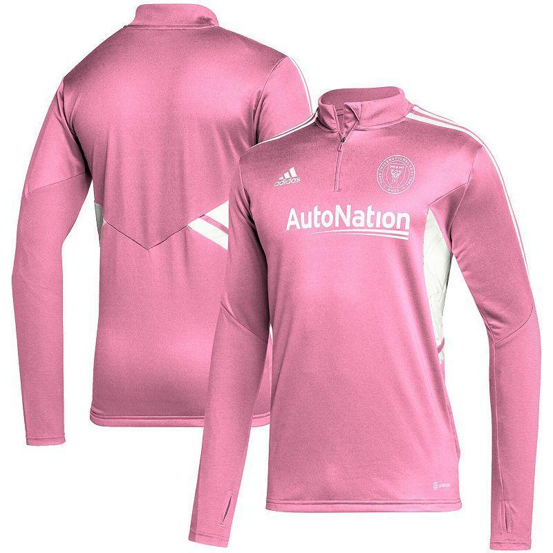 Men's adidas Pink Inter Miami CF Quarter-Zip AEROREADY Training Top, Size: 2XL, Mls Pink Product Image