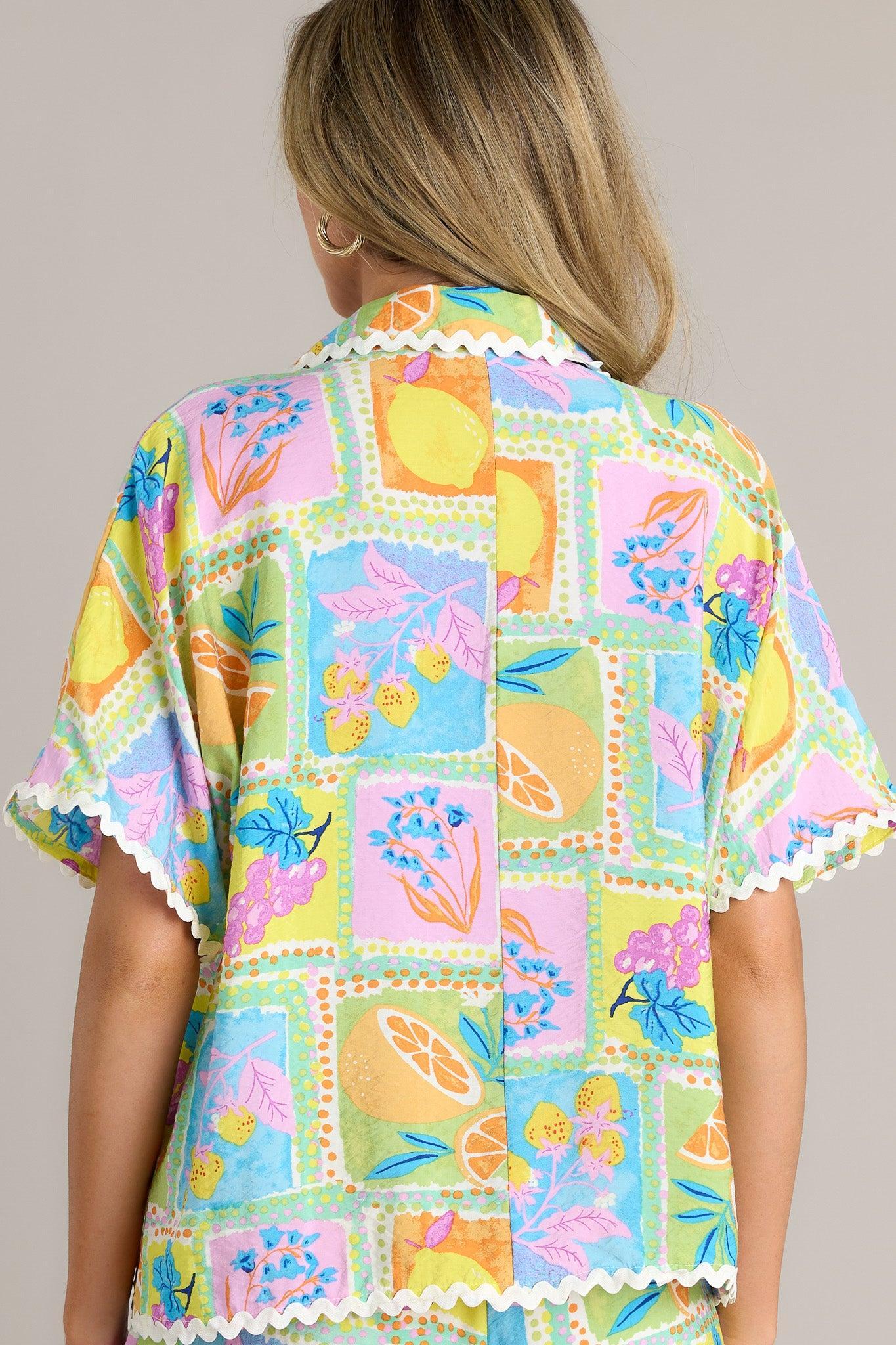 Fruitful Fun Green Tropical Print Pants Product Image