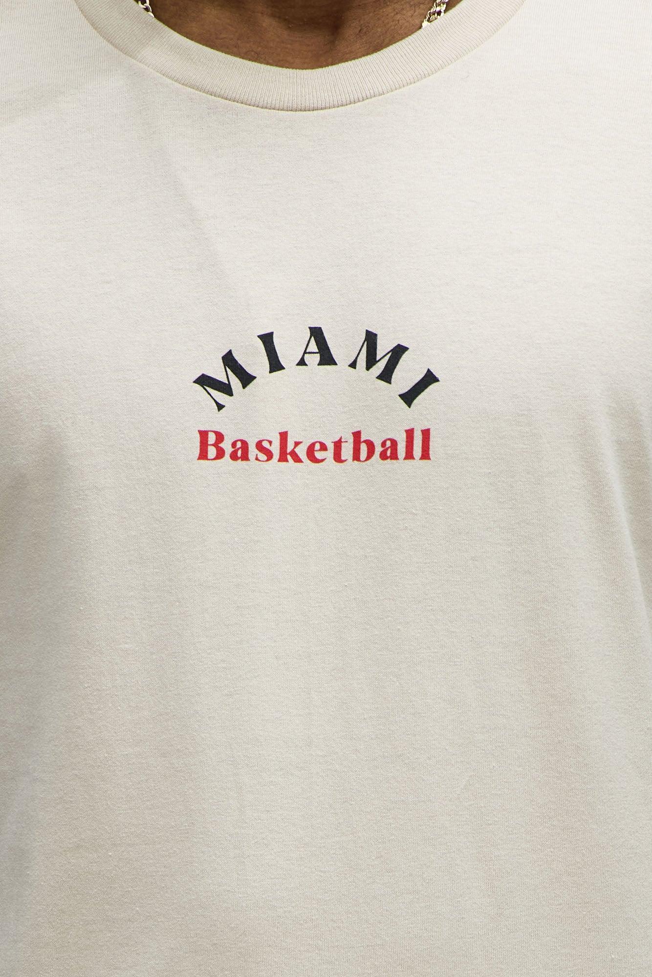 Miami Basketball Short Sleeve Tee - Sand Product Image