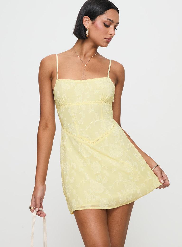 South Of France Mini Dress Yellow Product Image