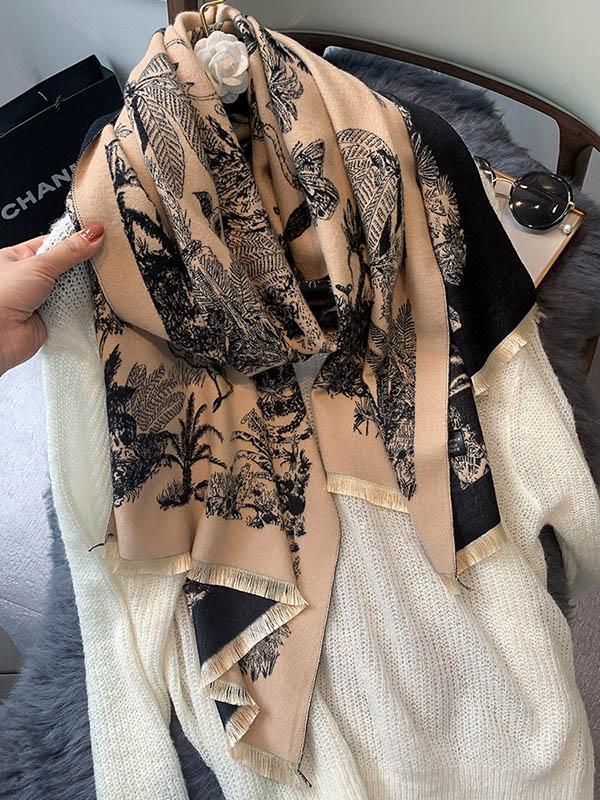 Imitation Cashmere Shawl Printed Warm Scarf Product Image