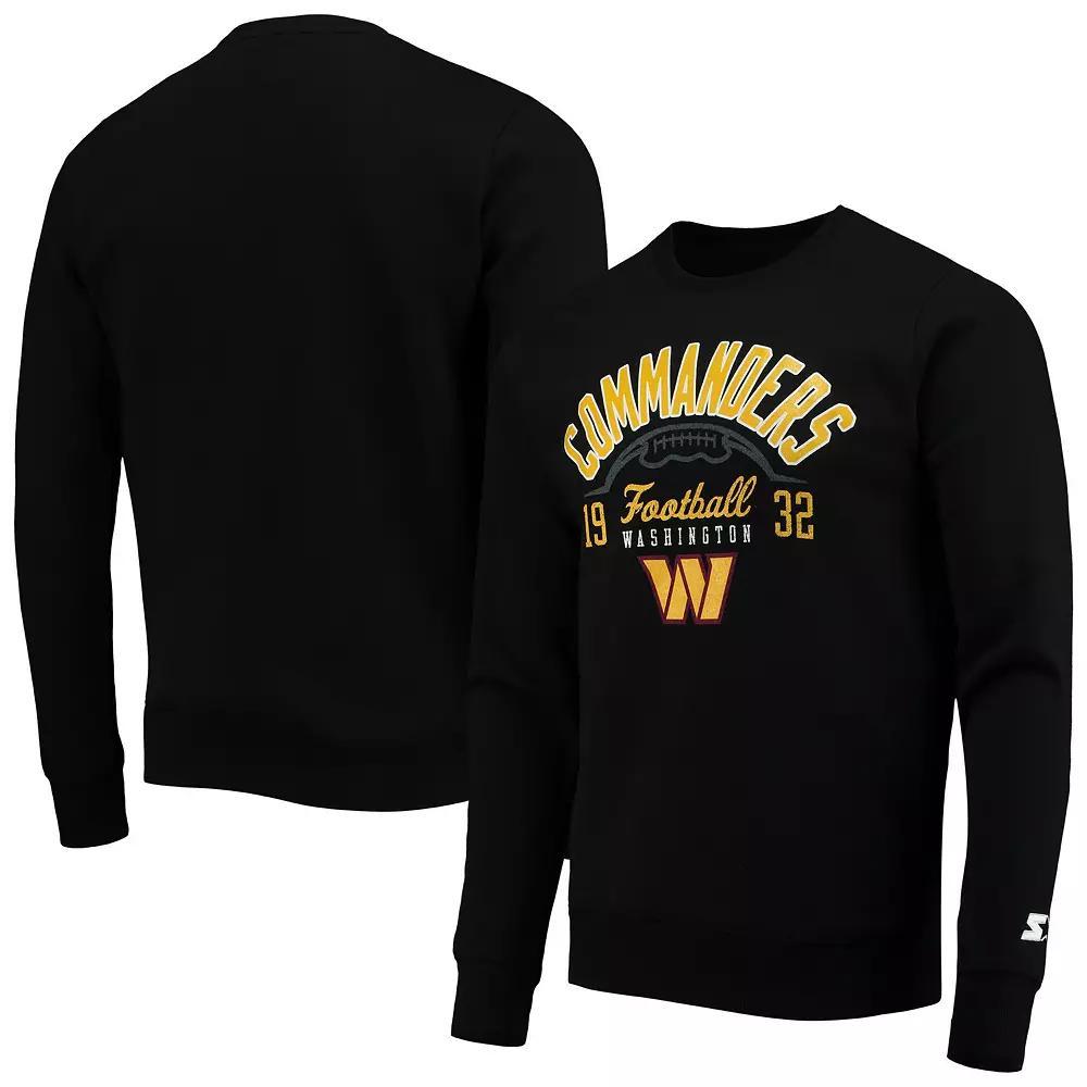Men's Starter Black Washington Commanders Pullover Sweatshirt, Size: 2XL, Wft Black Product Image
