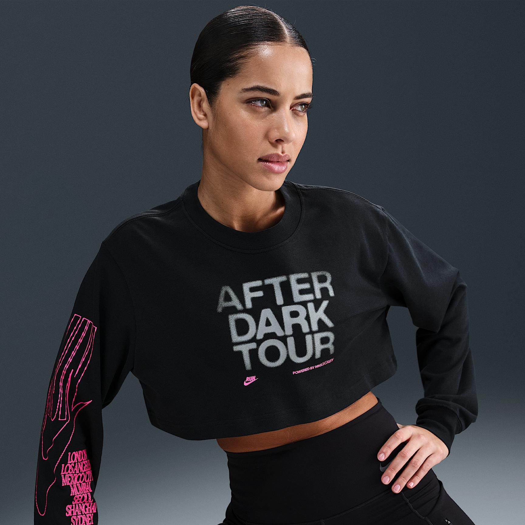Nike Women's After Dark Tour Oversized Long-Sleeve Cropped T-Shirt Product Image