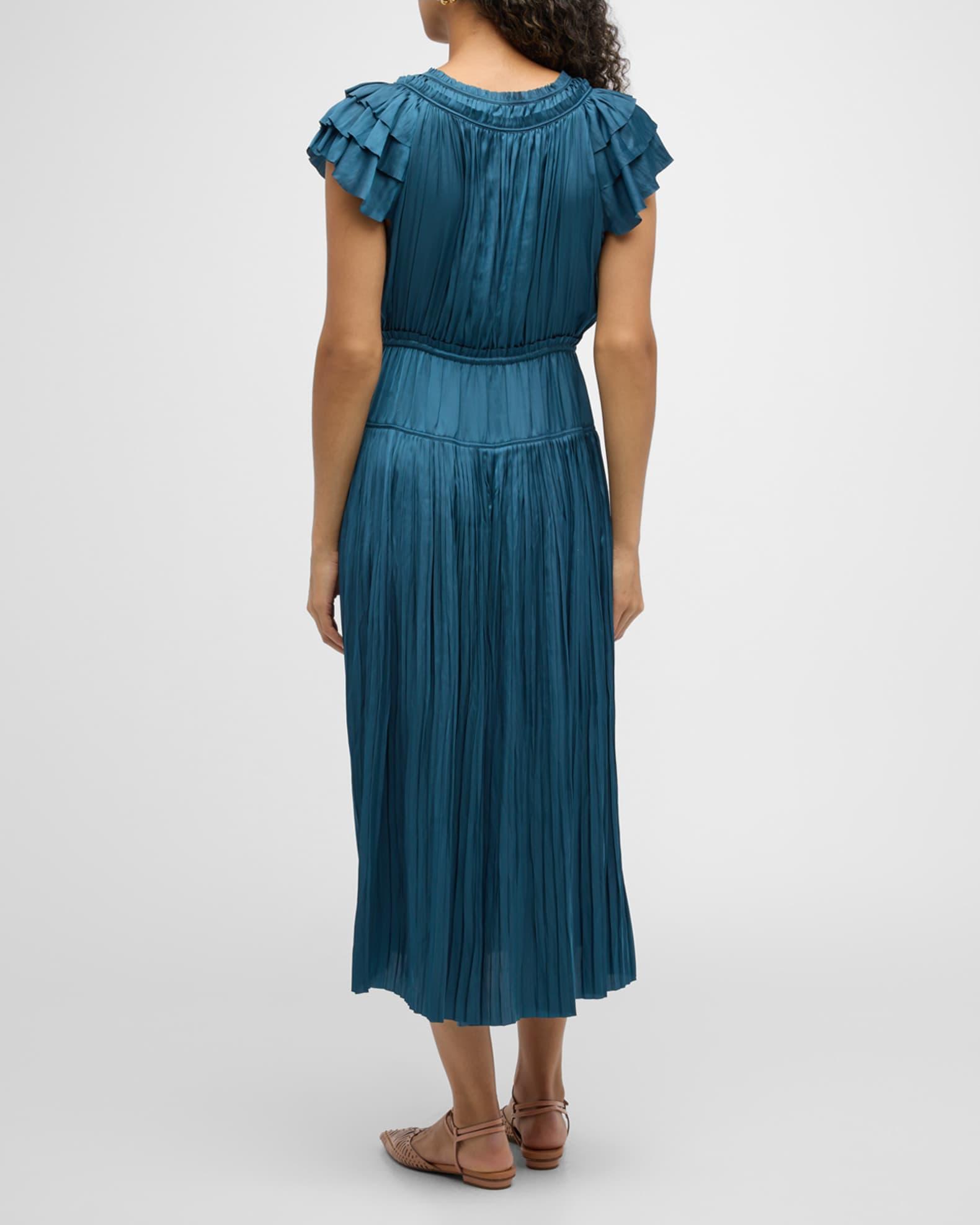 Kalesta Pleated Ruffle Mini Dress Product Image