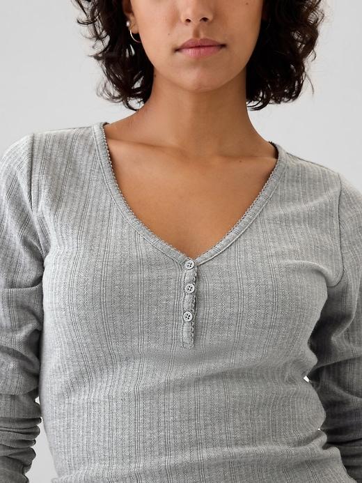 Pointelle Henley PJ Shirt Product Image