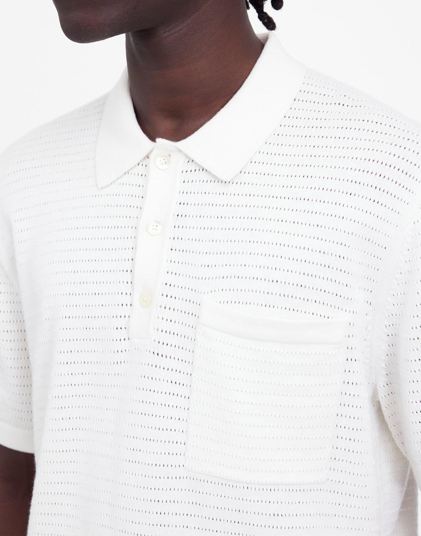 Pointelle Stitch Sweater Polo Product Image