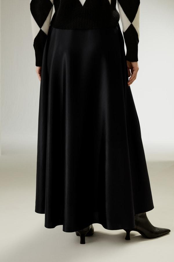 A-Line Silk Maxi Skirt Product Image