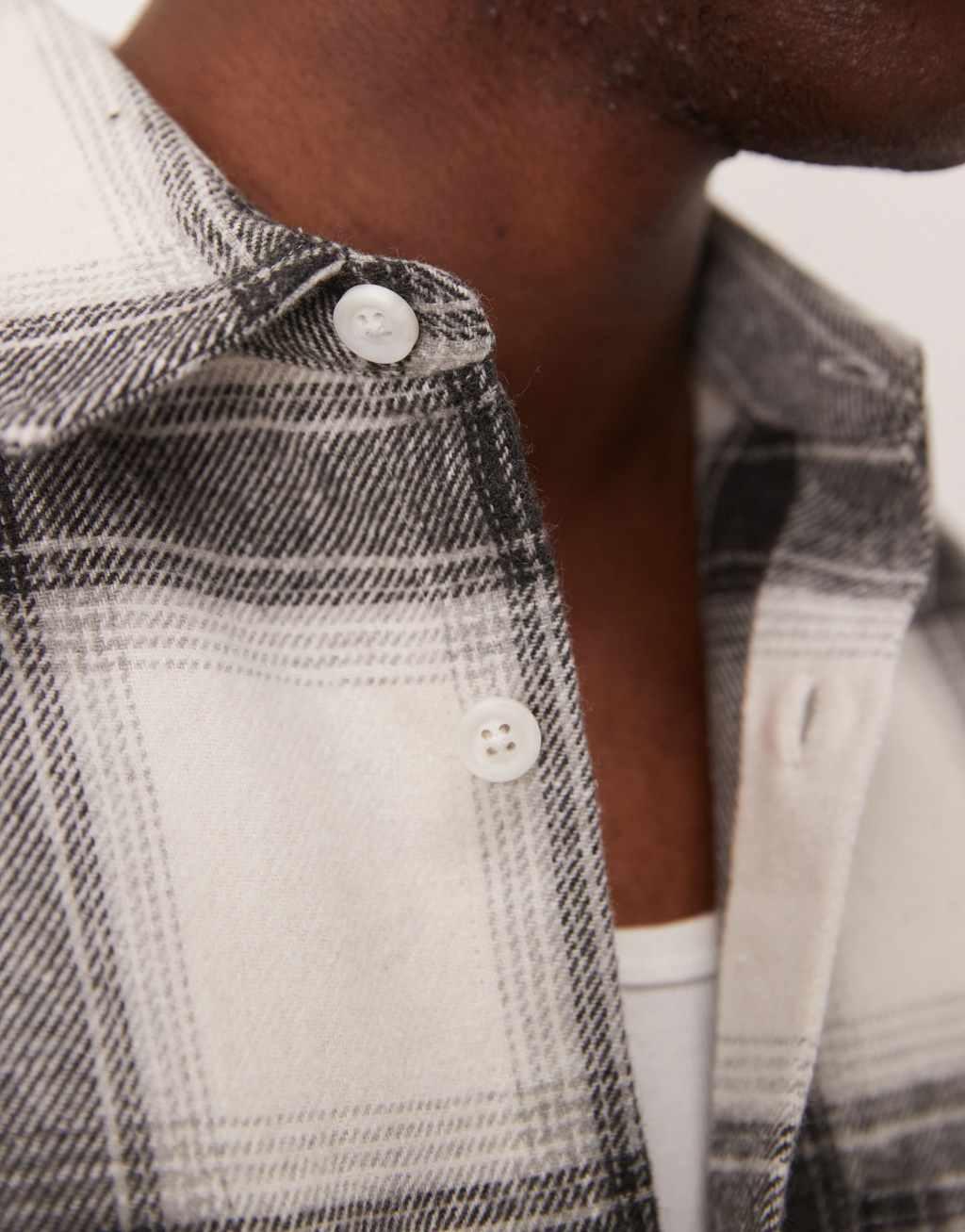 ASOS DESIGN oversized boxy brushed shirt in black and white oversized check Product Image