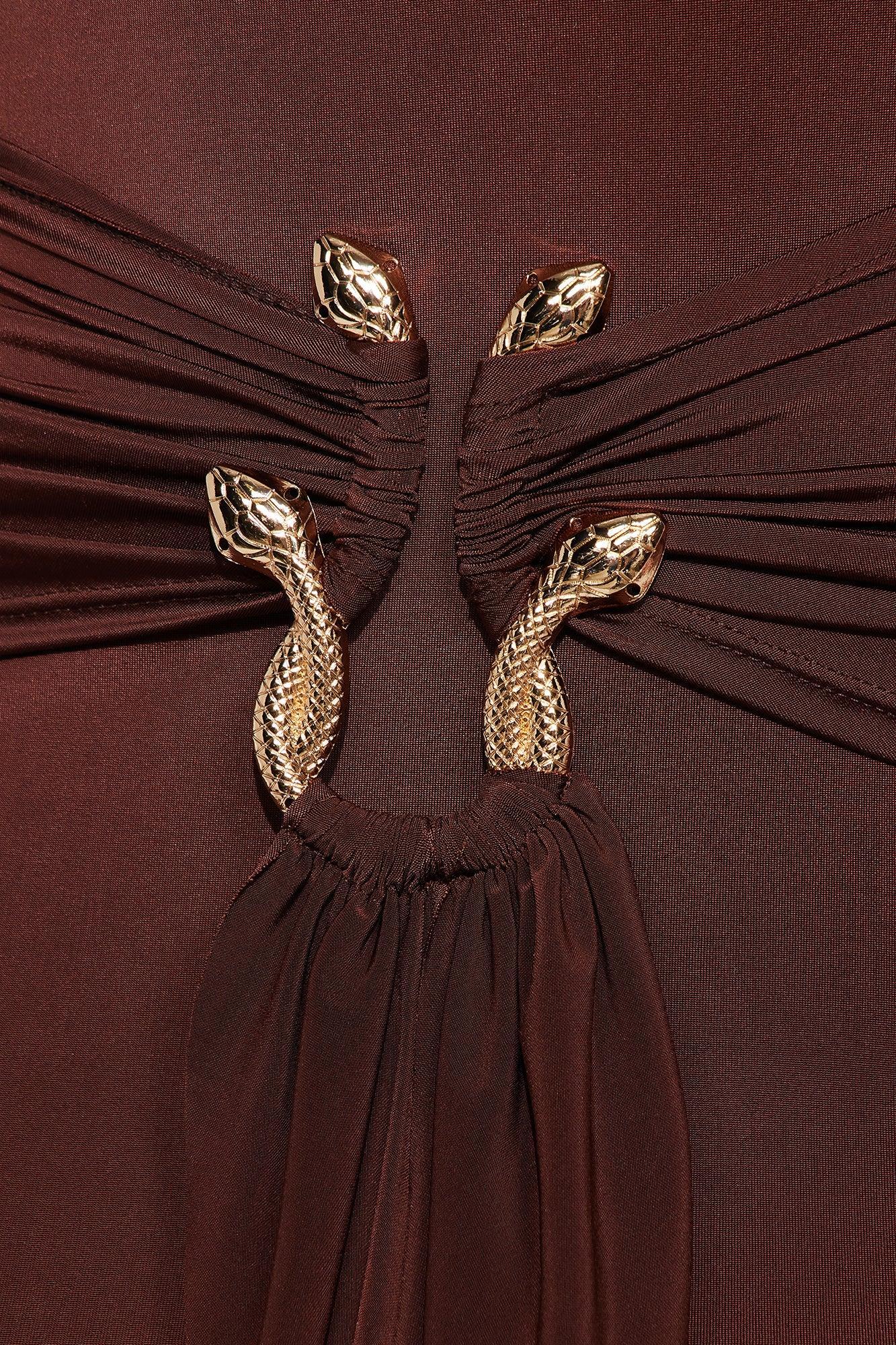 In The Moment Sleeveless Mini Dress - Chocolate Product Image