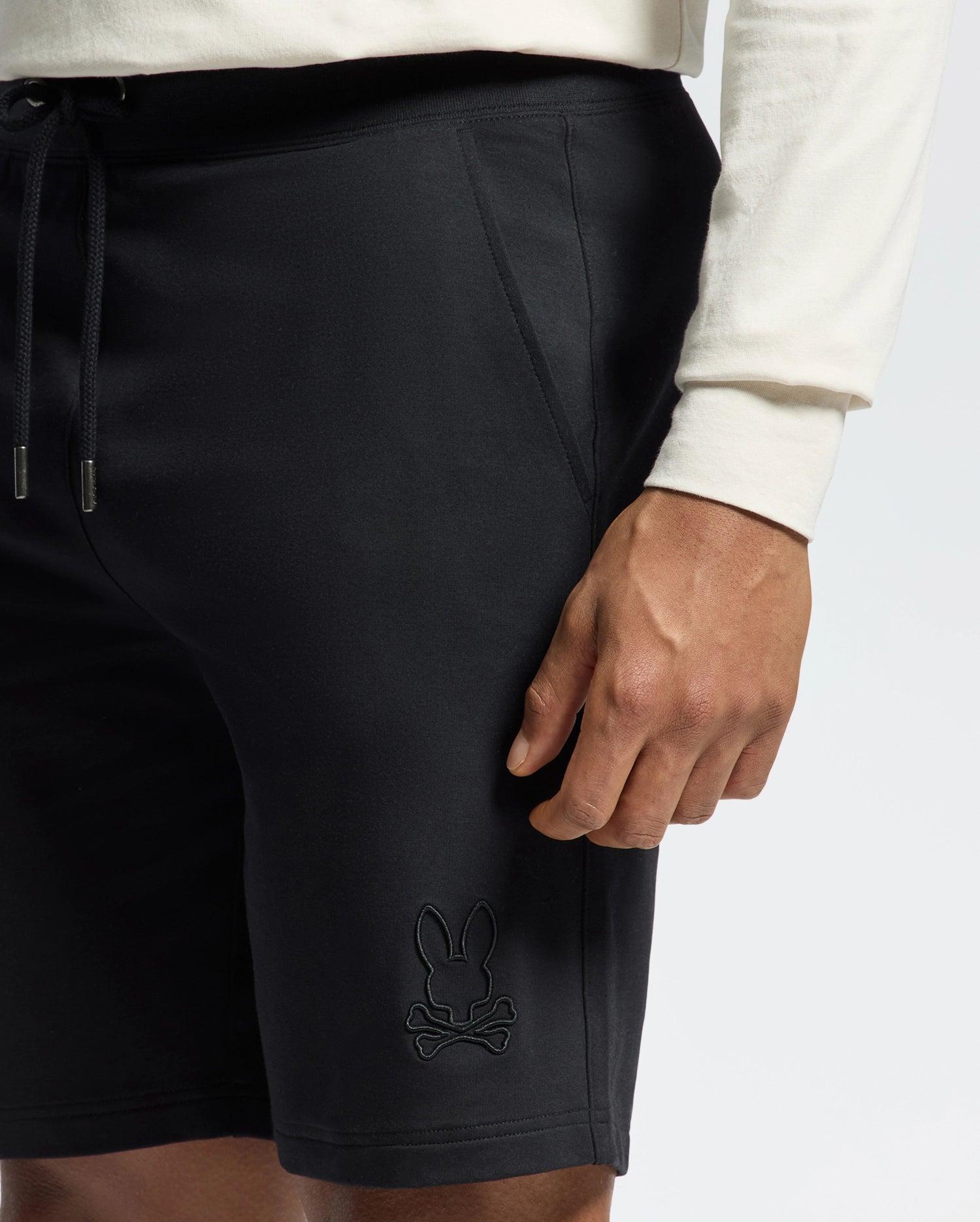 Men's Levanzo Embroidered Micro French Terry Sweatshort 001 BLACK / XXXL Product Image