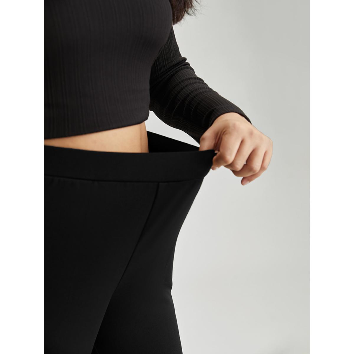Plus Size Rhinestone Elastic Waist Bootcut Pants Women Black Cocktail Bootcut High Rise Party Pants BloomChic 12/L Product Image