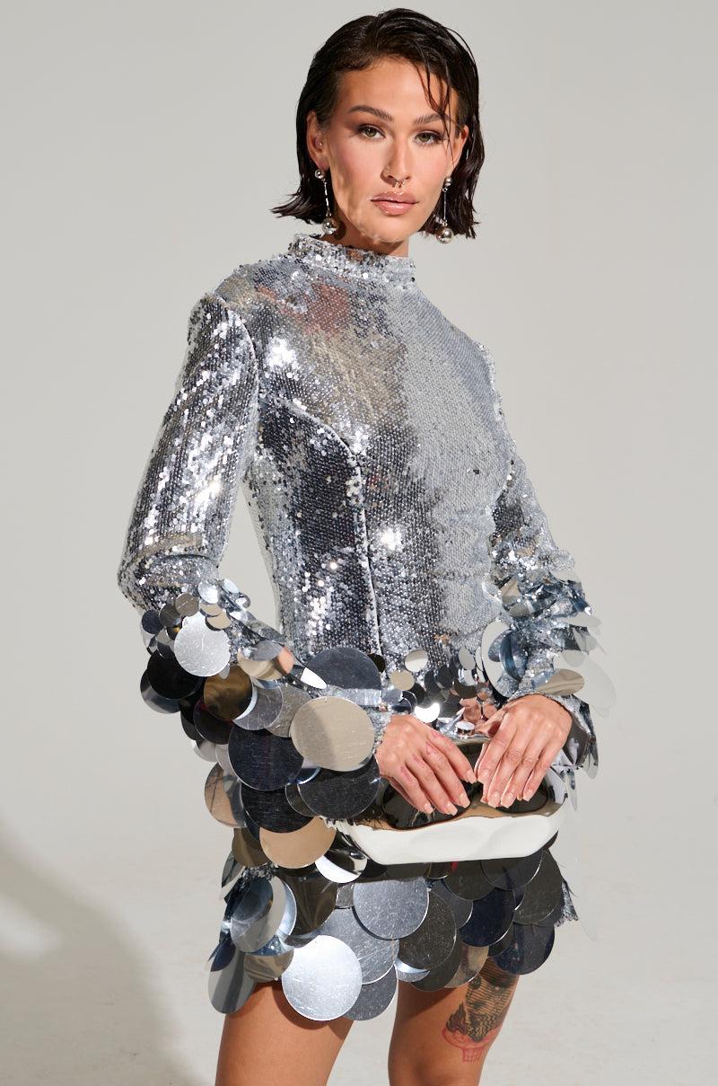 THE MOMENT SEQUIN MINI DRESS Product Image