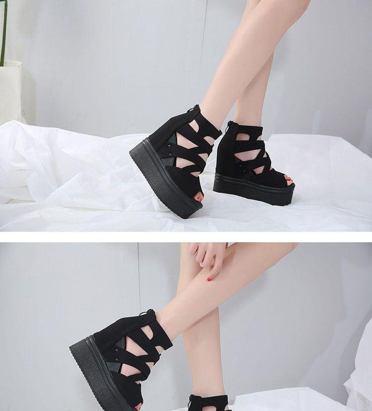 Platform Back Zip Wedge Sandals Product Image