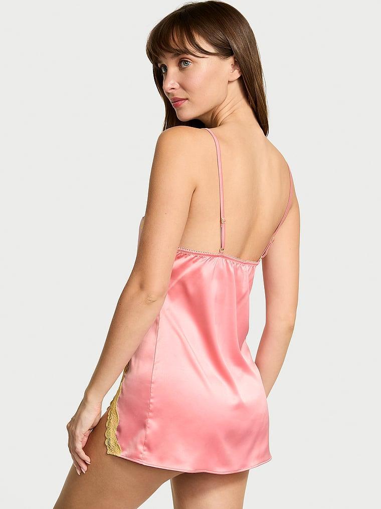 Tease Satin Lace-Trim Mini Slip Dress Product Image