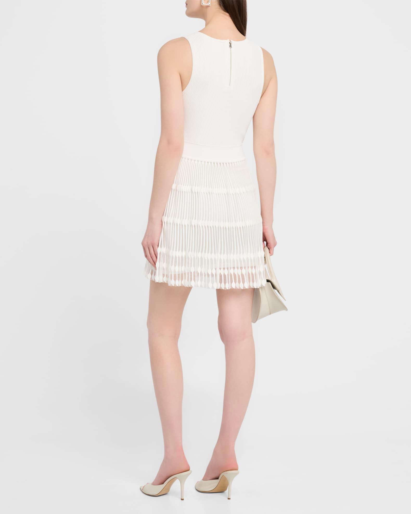 Ribbed Sheer-Knit Mini Dress Product Image