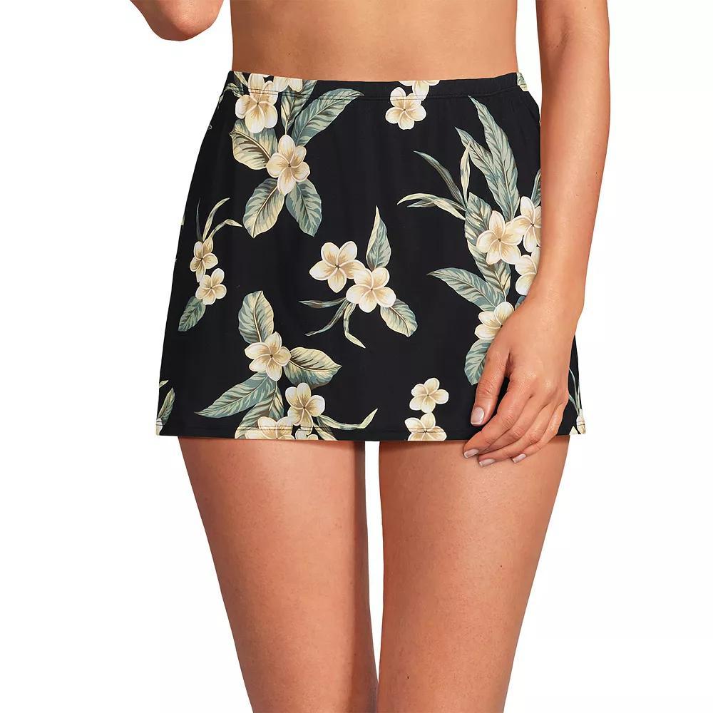 Plus Size Lands' End Slender Swim Skirt, Women's, Size: 16, Green White Floral Product Image