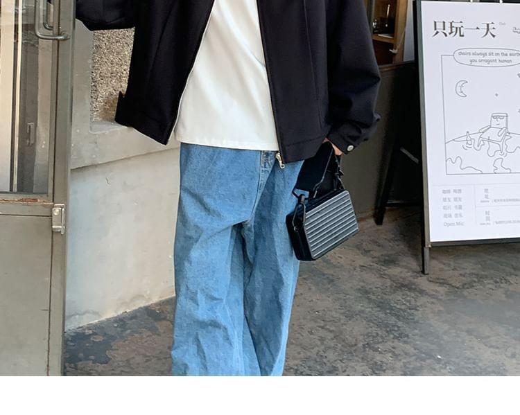 Plain Zip Shirt Jacket Product Image