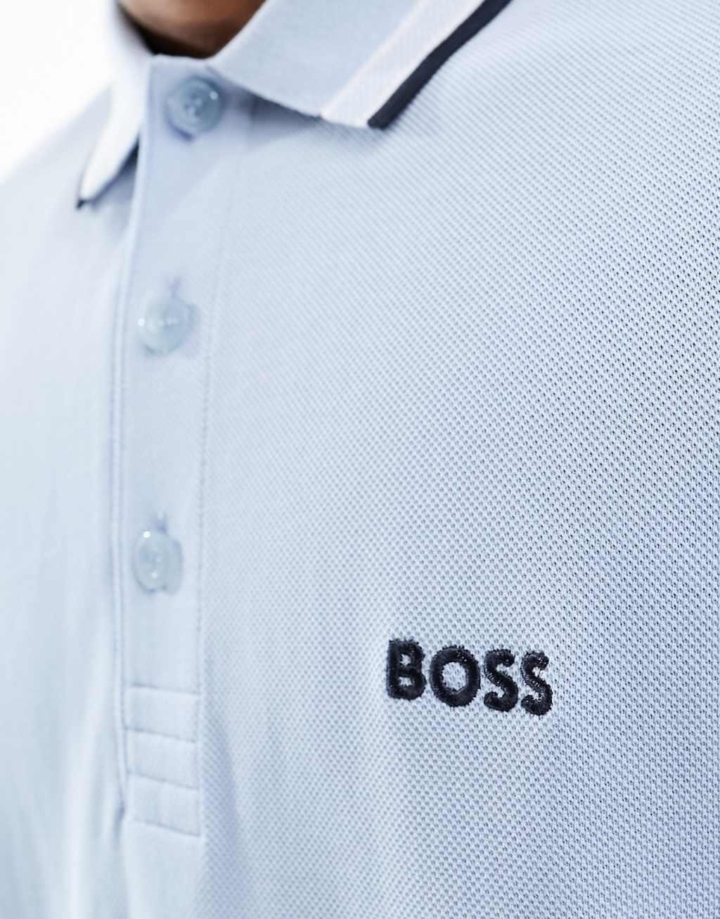 BOSS Green Paddy polo in light blue Product Image