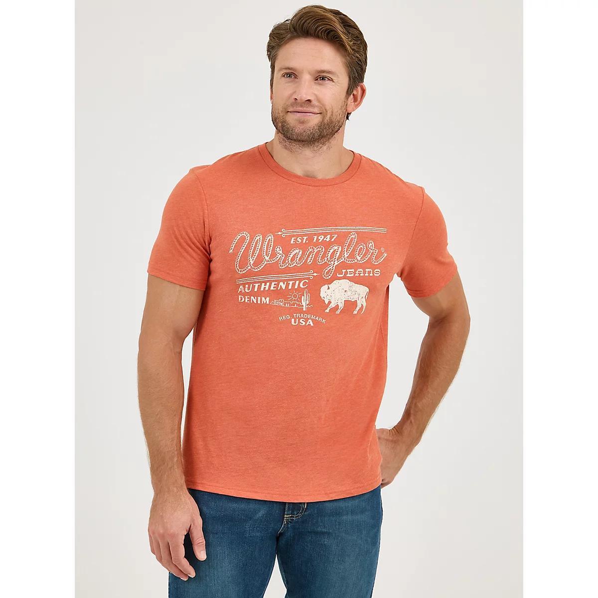Men's Wrangler Rope Emblem Graphic T-shirt in Sienna Bison Product Image
