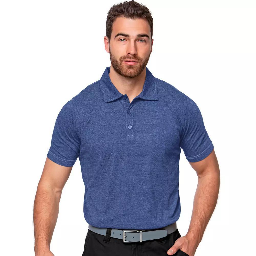 Men's Antigua Peak Polo, Size: Large, Grey Black Product Image