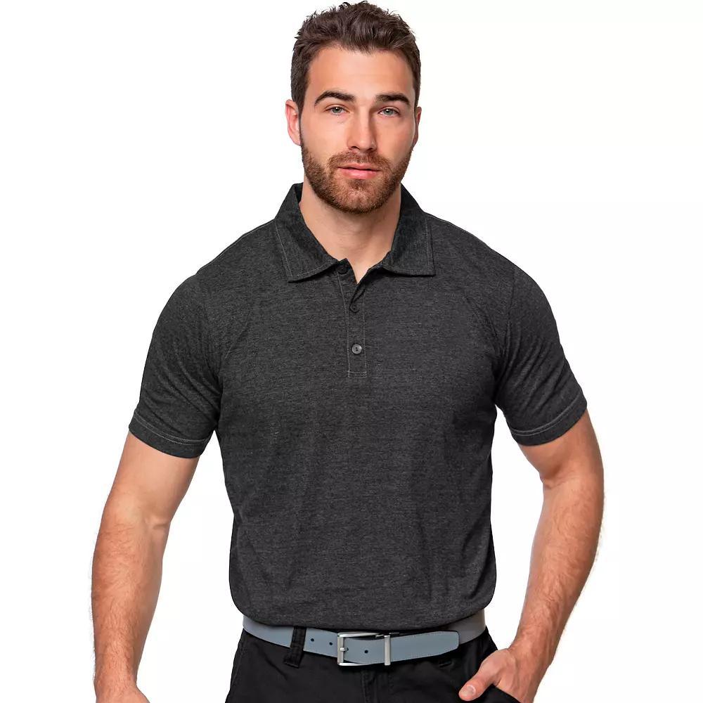 Men's Antigua Peak Polo, Size: Large, Grey Black Product Image