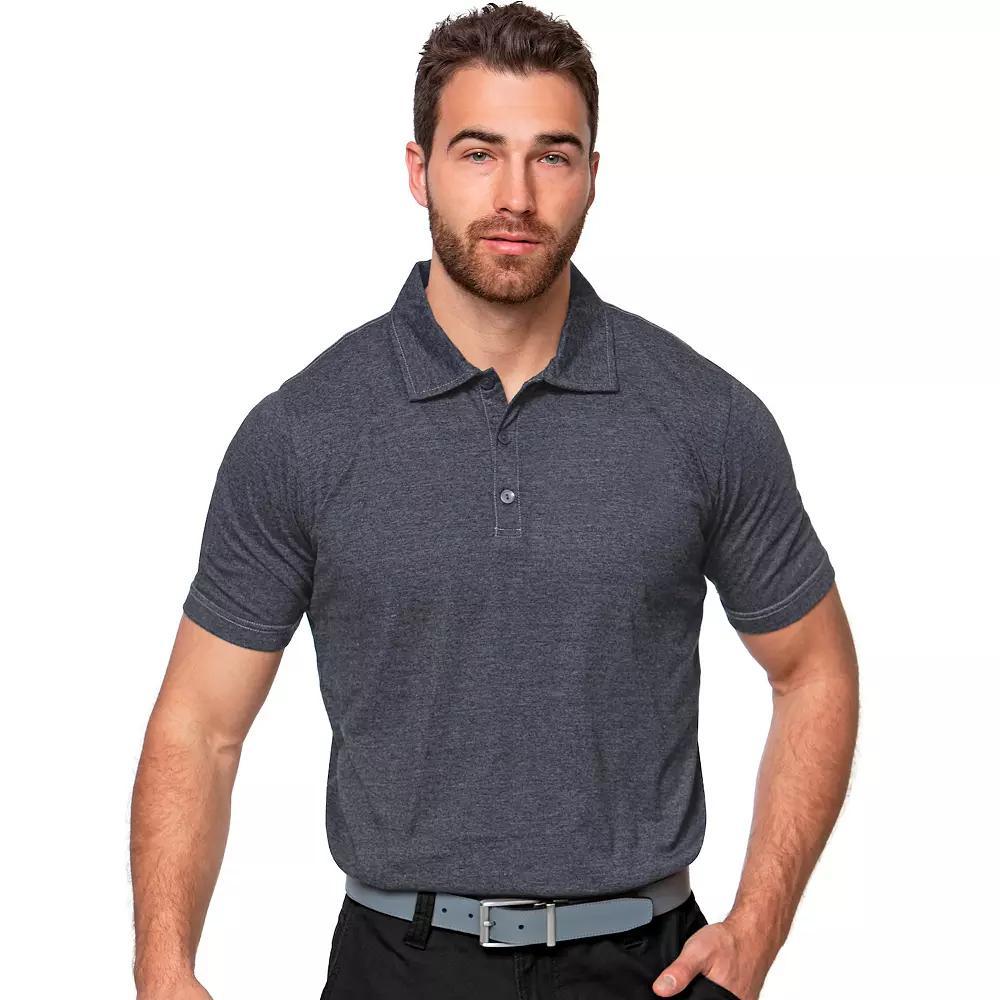 Men's Antigua Peak Polo, Size: Large, Grey Black Product Image