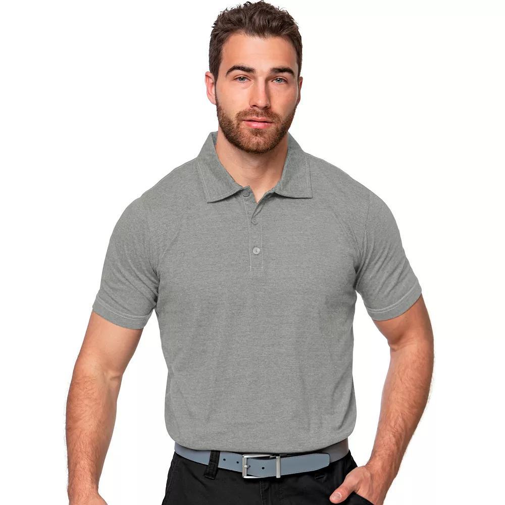 Men's Antigua Peak Polo, Size: Large, Grey Black Product Image