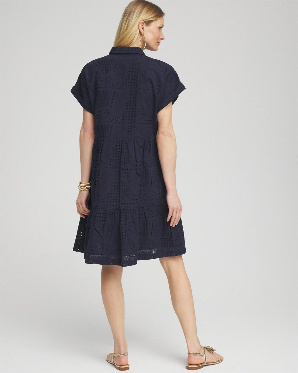 Poplin Diagonal Button Front Dress Product Image