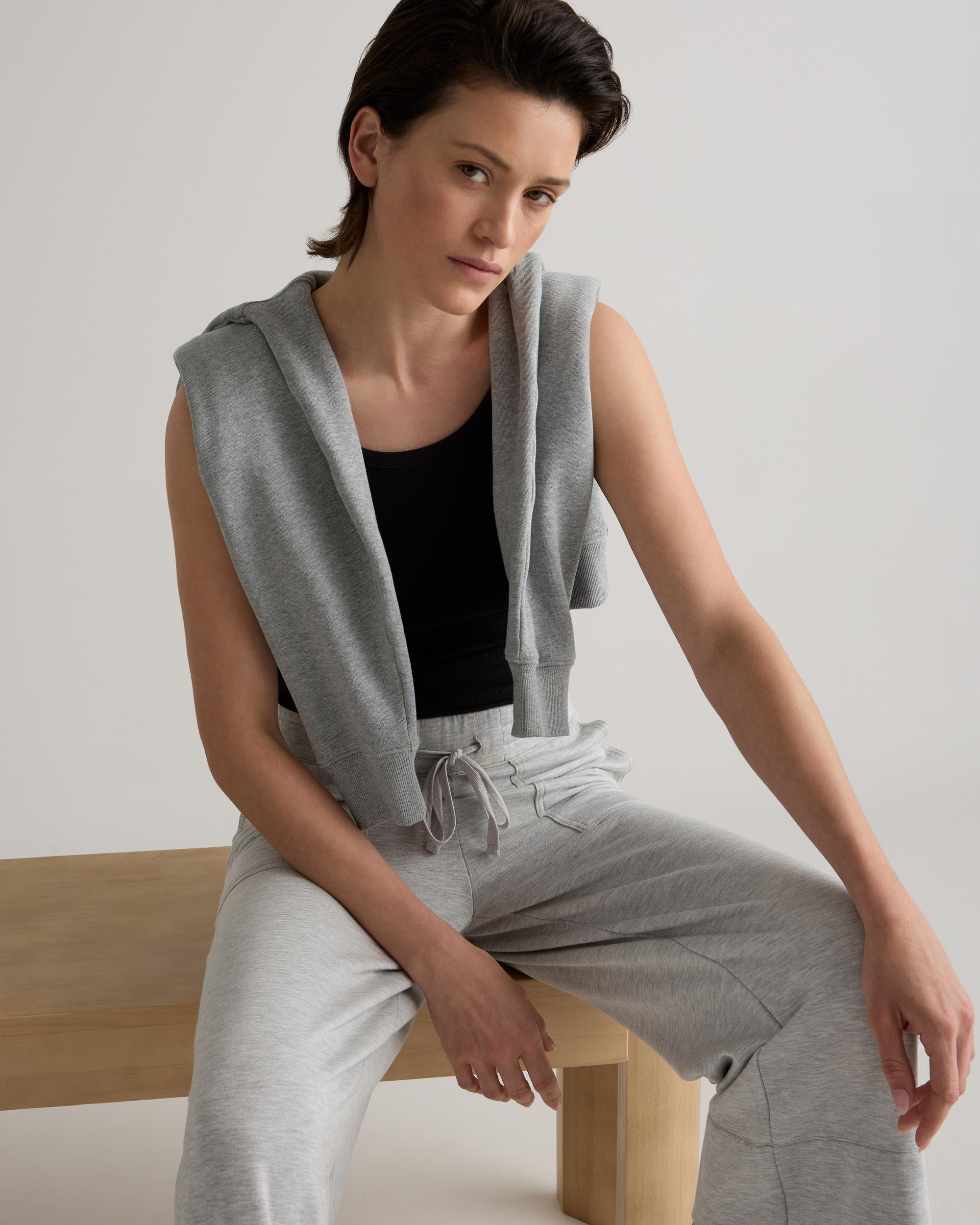Quince | Women's Wide Leg Fleece SweatPantss Supersoft Fleece Lounge Pants Capri, Lenzing Modal Product Image