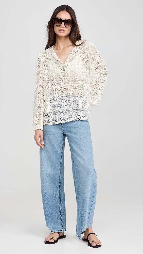 FRAME Long Barrel Released Inside Step Fray Jeans | Shopbop Product Image