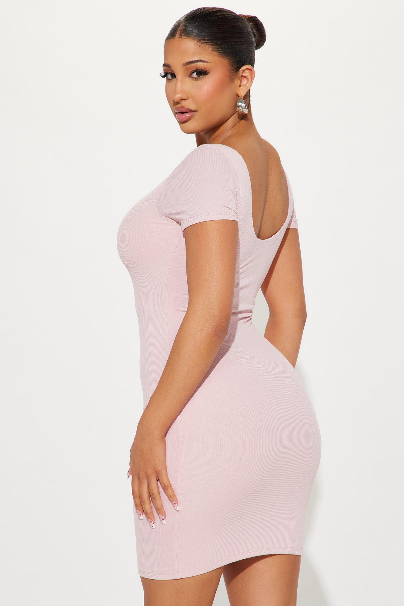 Locked In Double Lined Mini Dress - Mauve Product Image