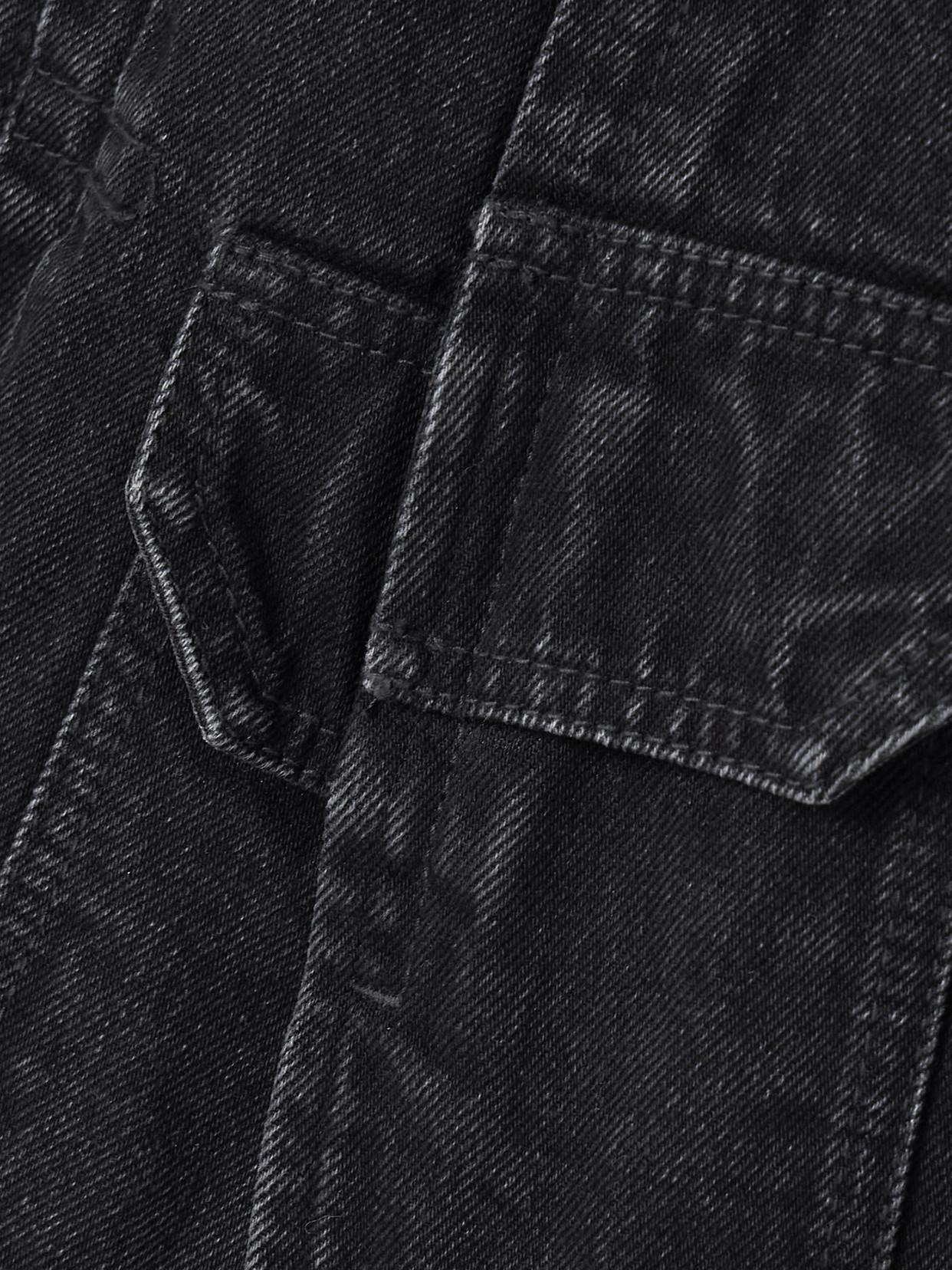 SACAI Paneled Frayed Denim Jacket In Black Product Image