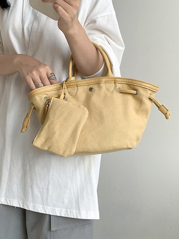 Drawstring Split-Joint Handbags Tote Bags Product Image