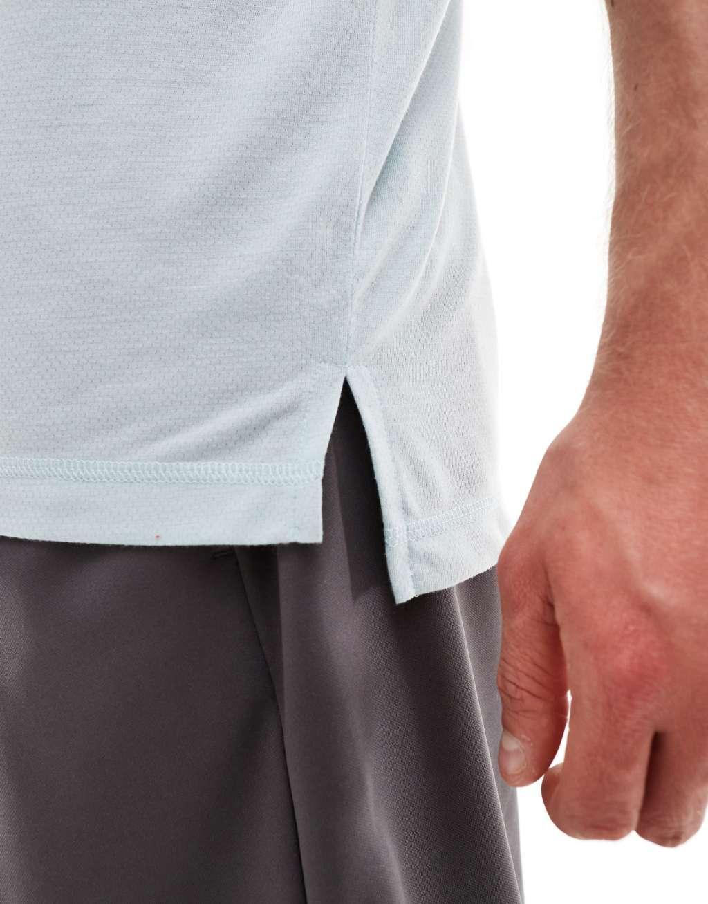 ASOS 4505 oversized performance mesh training t-shirt in light blue Product Image