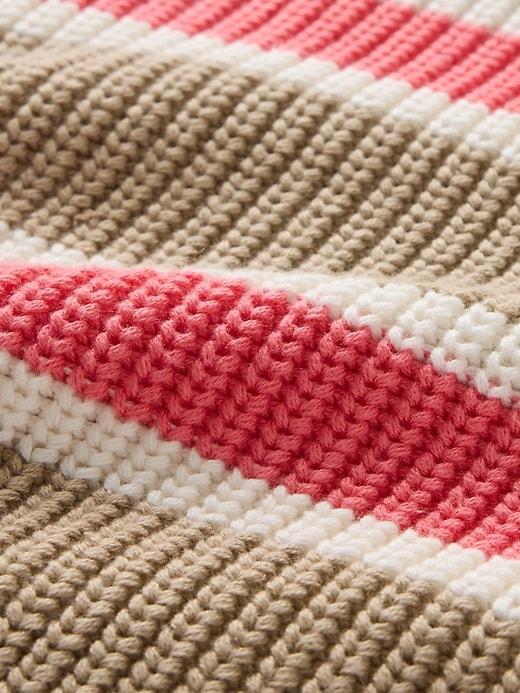 100% Cotton Shaker-Stitch Crewneck Sweater Product Image