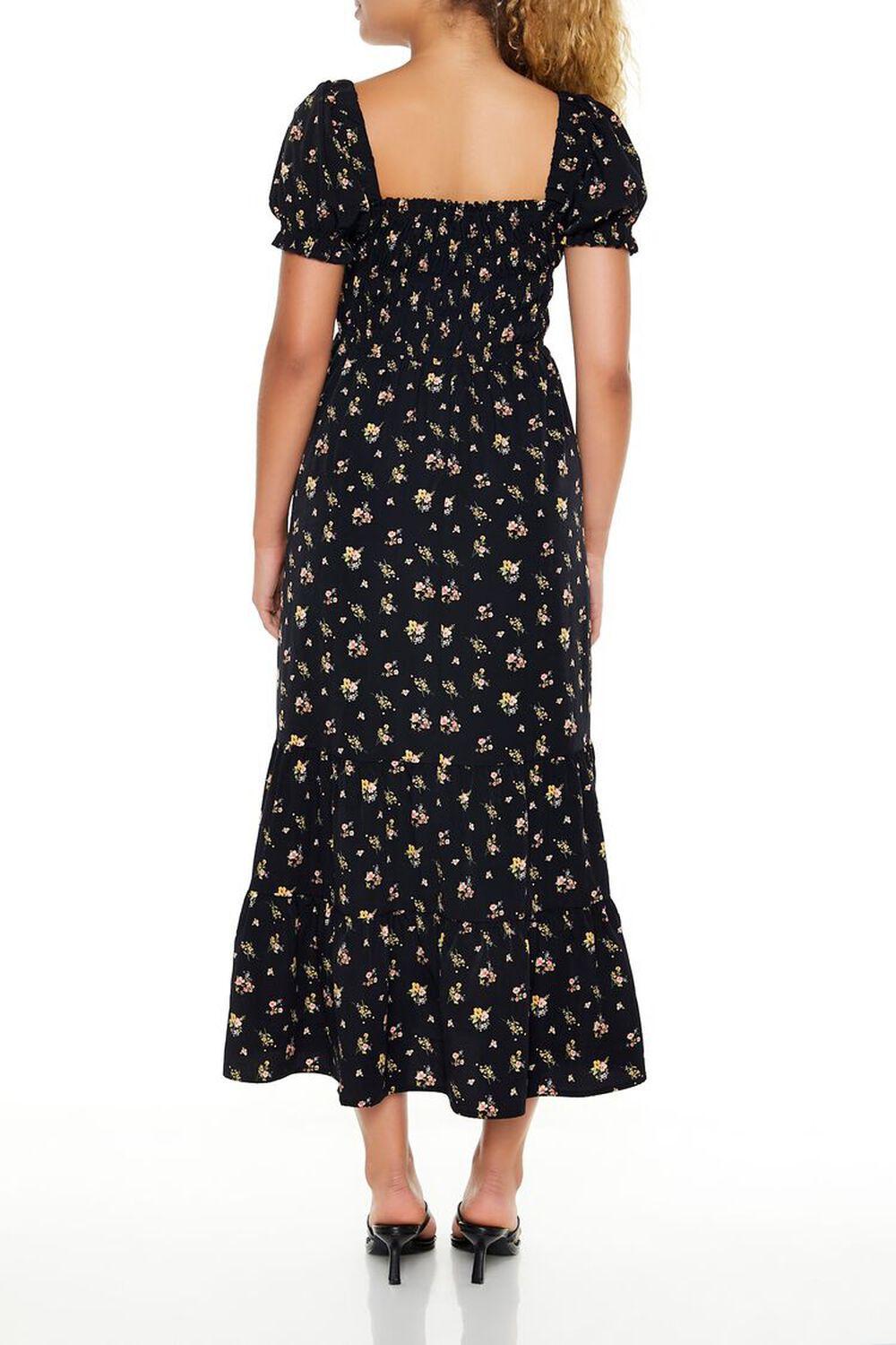 Floral Puff-Sleeve Dress | Forever 21 Product Image
