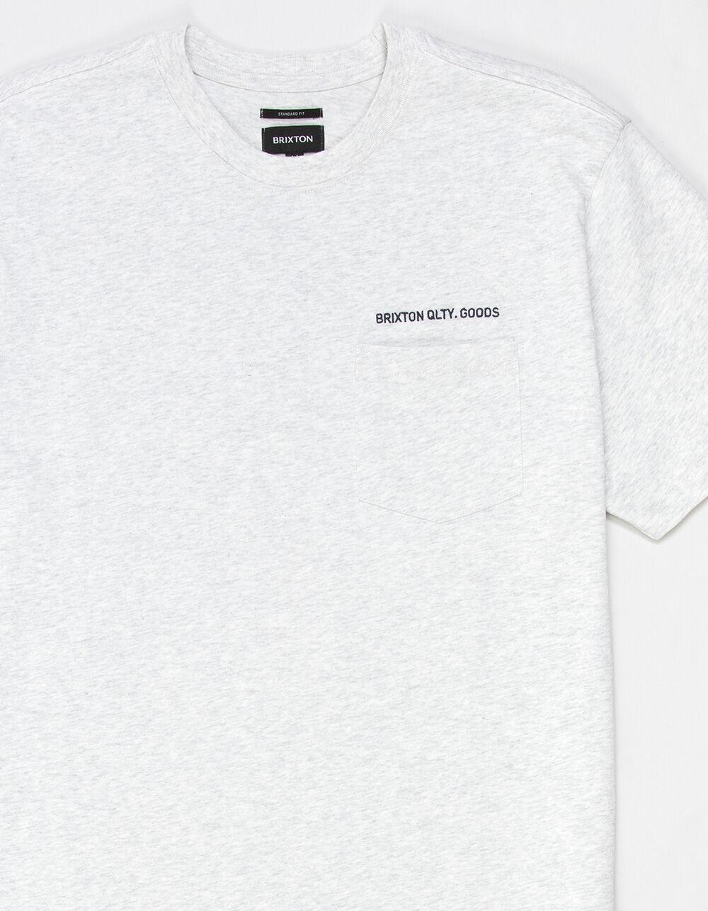 BRIXTON Embroidered Mens Pocket Tee - HEATHER GRAY Product Image