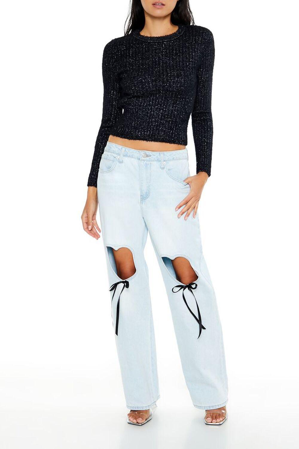 Ribbed Fuzzy Knit Sweater | Forever 21 Product Image