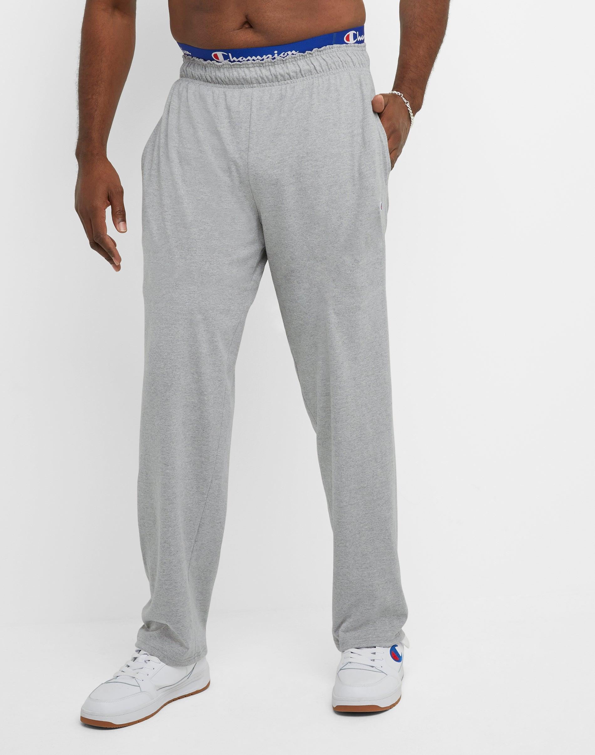 Mens Champion Lightweight Lounge Pants, Open Hem, C Logo (Big & Tall) Oxford Grey 3XT Product Image