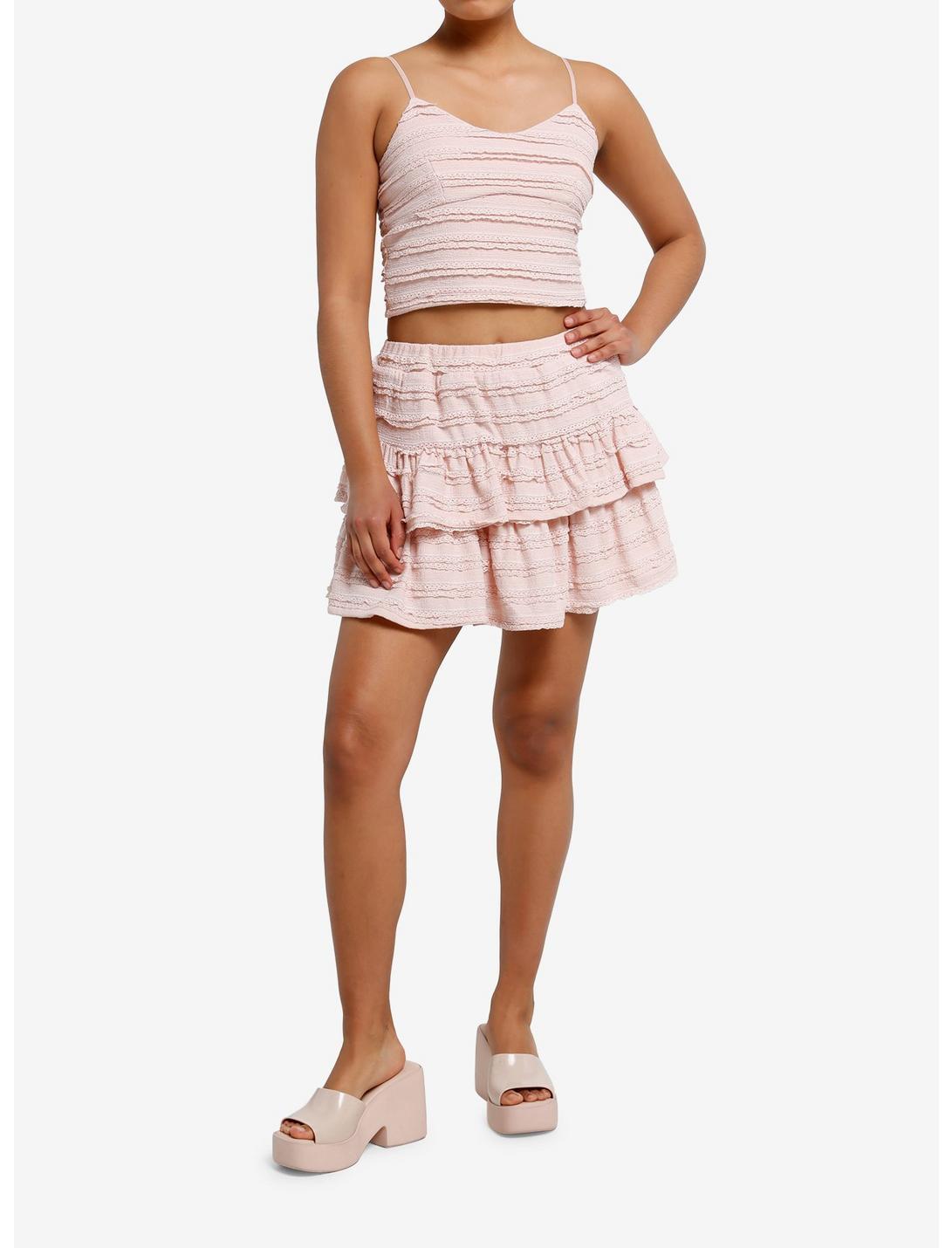 Rose Lace Trim Cami & Skirt Set Product Image