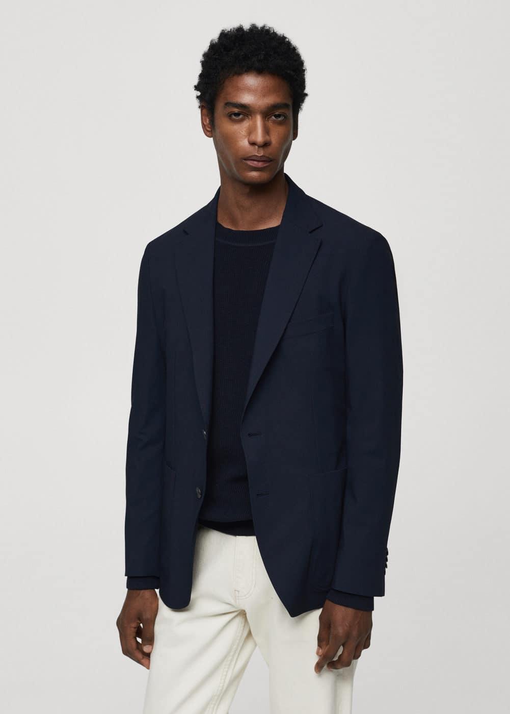 Mango Mens Structured Cotton Blazer Product Image