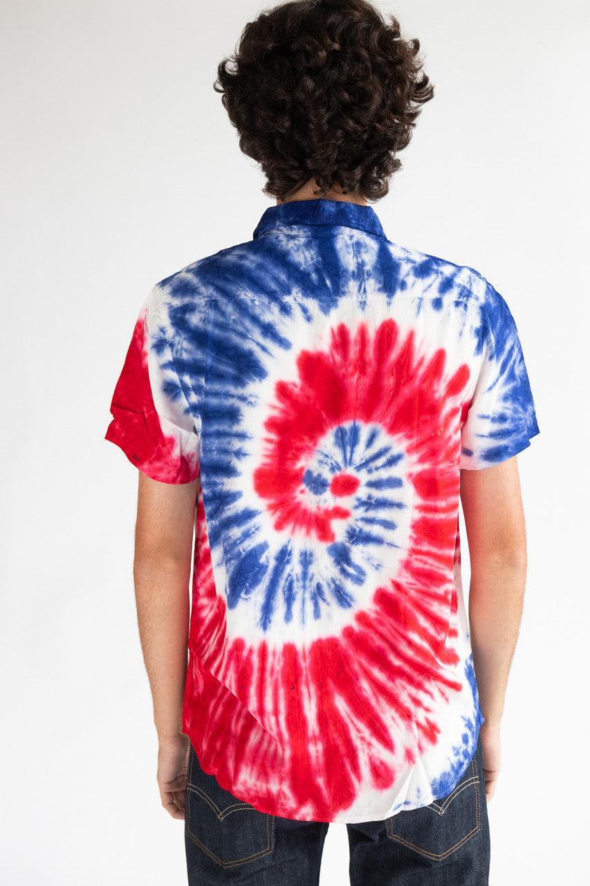 Rayon Tie Dye Button Up Shirt Product Image