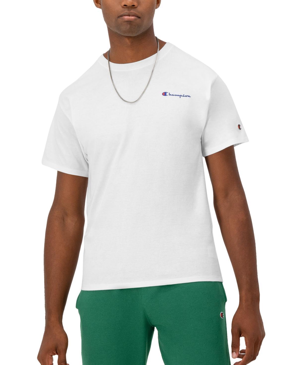 Mens Champion Classic Graphic T-Shirt, Left Chest Script Logo Granite Heather 2XL Product Image