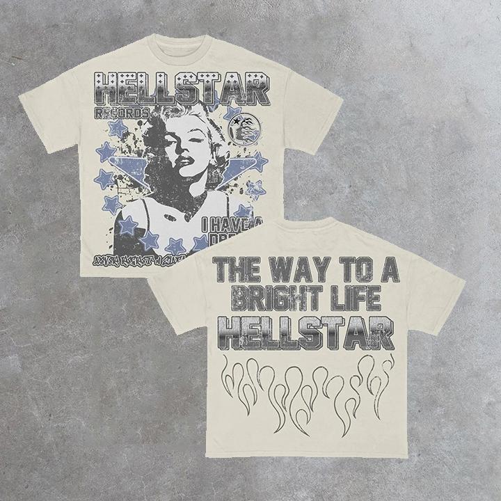 Vintage Hellstar Monroe Sexy Graphic Cotton Short Sleeve T-Shirt Product Image